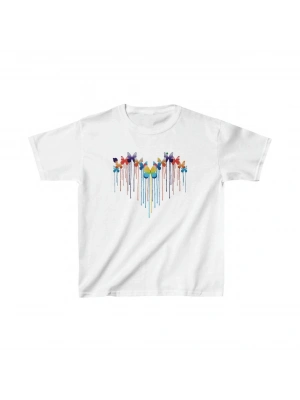 Çocuk Unisex Baskılı T-Shirt - Beyaz