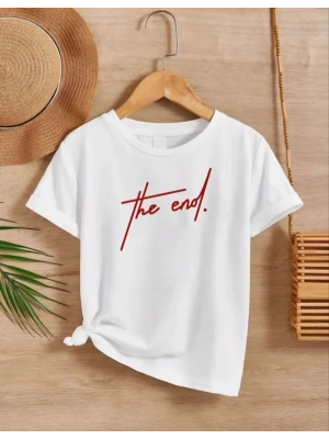 Çocuk Unisex Baskılı T-Shirt - Beyaz