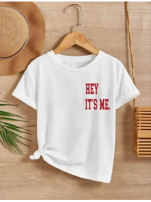 Çocuk Unisex Baskılı T-Shirt - Beyaz
