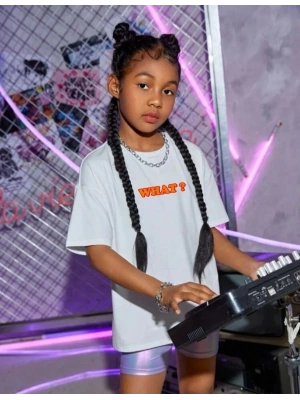 Çocuk Unisex Baskılı T-Shirt - Beyaz