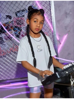 Çocuk Unisex Baskılı T-Shirt - Beyaz