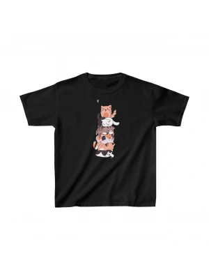 Çocuk Unisex Baskılı T-Shirt - Siyah