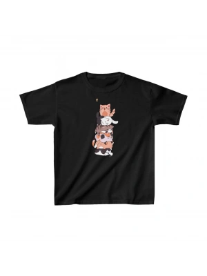 Çocuk Unisex Baskılı T-Shirt - Siyah