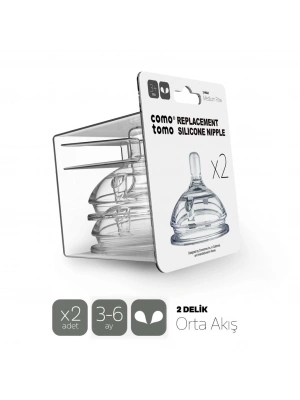 Comotomo Silikon 2Li Biberon Emziği Orta Akış 3-6 Ay