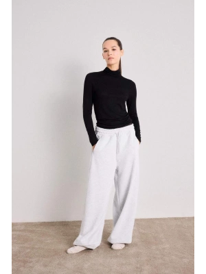 Coool Barrel Fit Beli Bağcıklı Cepli Pantolon Gri