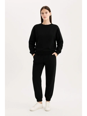 Coool Oversize Geniş Kalıp Bisiklet Yaka Kalın Basic Düz Sweatshirt