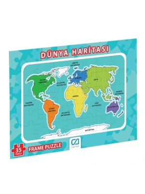 Dünya Haritası Frame Puzzle 35 Parça
