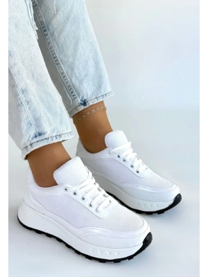 Edva Beyaz Cilt Bağcıklı Spor Ayakkabı