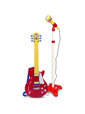 Elektronik Ayaklı Mikrofonlu Gitar Seti Kırmızı