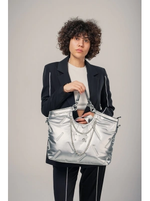 Enya Gri Cilt Omuz Çantası