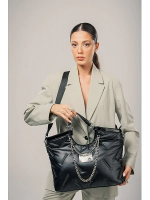 Enya Siyah Cilt Omuz Çantası