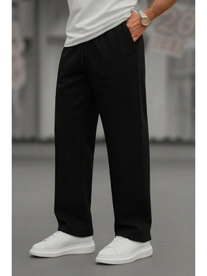 erkek baggy geniş bol paça beli bağcıklı eşofman alt kalın kışlık