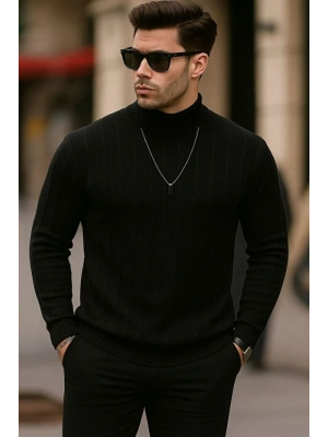 erkek boğazlı kazak premium kalite esnek kumaş