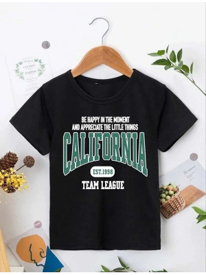 Erkek Çocuk Baskılı T-Shirt - Siyah