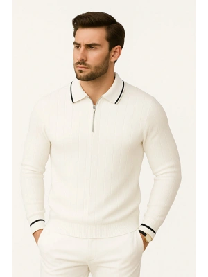 Comfort Regular Fit Rahat Kalıp Fermuarlı Dik Yaka Basic Düz Sweatshirt