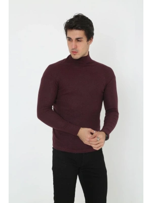 Erkek Tam Boğazlı Fitilli Likrali Koşkorse Badi - Bordo