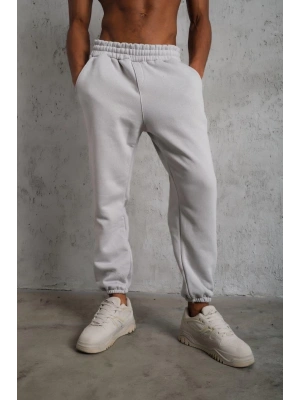 Erkek Üç İplik Alt Eşofman Lastikli - Gri