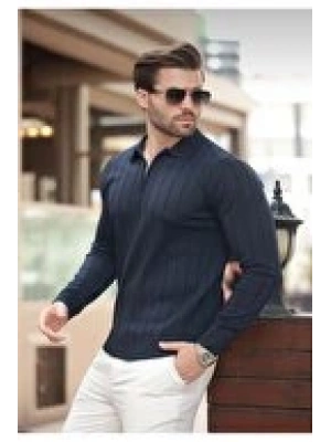 erkek yarım fermuarlı polo yaka tarz premium kalite özel tasarım erkek kışlık kazak