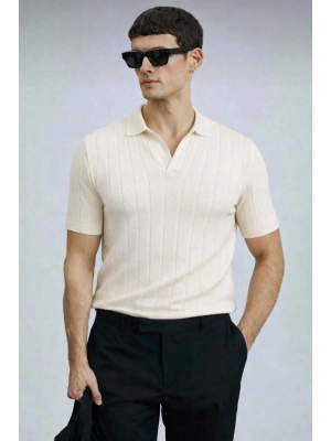 erkek yazlık kısa kollu slim fit polyemid kumaş kalitesi triko tişört Beyaz