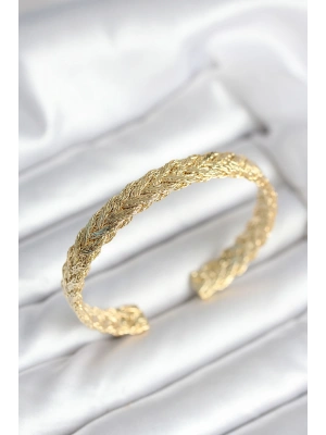 Ezme Zincir Model Gold Renk Kadın Bileklik