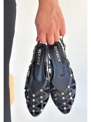 Faty Siyah Cilt Babet Ayakkabı