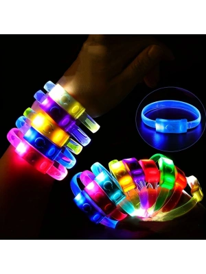 Festival & Parti LED Bileklik 3 Farklı Mod Işıklı 1 Adet