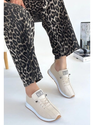 Fiert Bej Cilt Bağcıklı Spor Ayakkabı