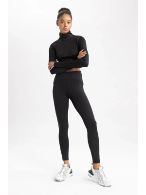 Fit Siyah Yüksek Bel Şekillendirici Beli Saran Esnek Sporcu Tayt Z0817az23au