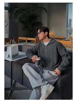 Füme erkek salaş oversize triko kışlık kazak premium kalite