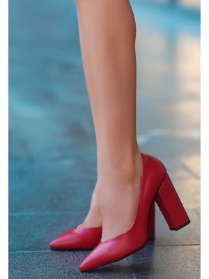 Giort Kırmızı Cilt Topuklu Ayakkabı