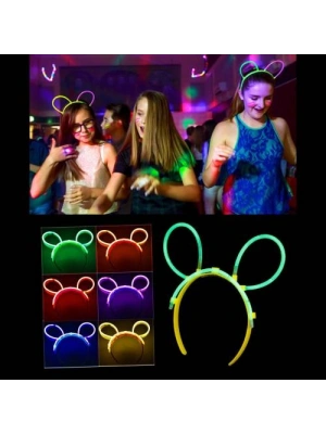 Glow Taç Fosforlu Taç Karışık Renk 12 Adet