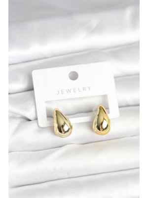 Gold Renk Damla Küpe 17 mm