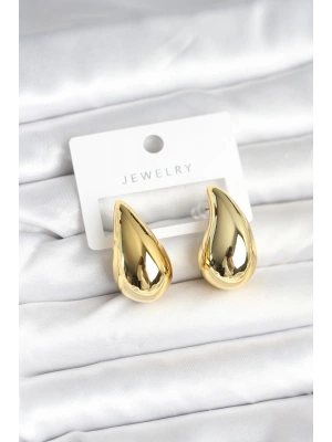 Gold Renk Damla Küpe 30 mm