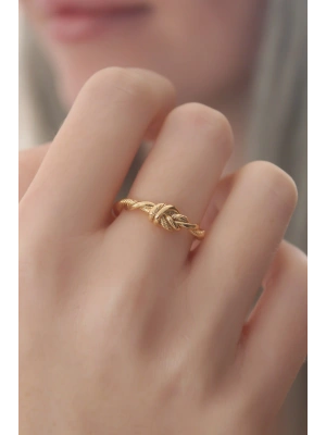 Gold Renk Halat Düğüm Model Kadın Yüzük
