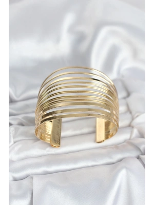 Gold Renk Pirinç Kaburga Model Kadın Bileklik