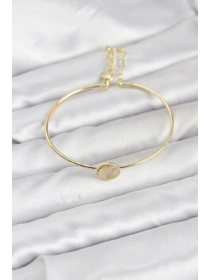 Gold Renk Pirinç Model Kadın Bileklik
