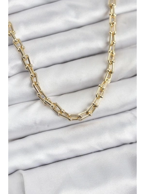 Gold Renk Pirinç Tifani Model Kadın Kolye