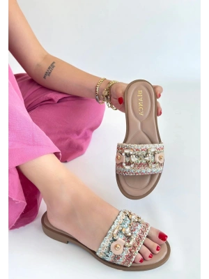 Gonne Renkli Hasır Dokuma Terlik