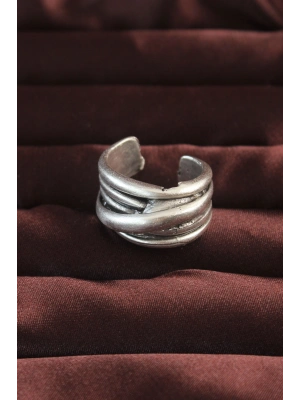 Gümüş Renk Kaburga Model Ayarlamalı Erkek Yüzük