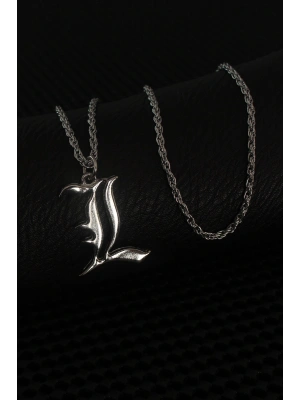 Gümüş Renk L Harf Erkek Kolye