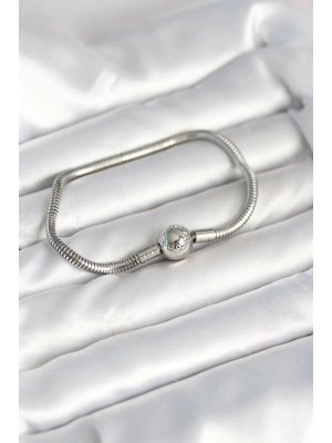 Gümüş Renk Pirinç Charm Bileklik