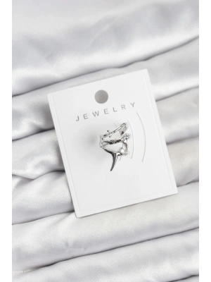 Gümüş Renk Pirinç Diken Model Kıkırdak Earcuff Küpe