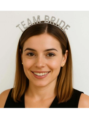 Gümüş Renk Team Bride Taç Plastik – Gelin ve Nedime Tacı