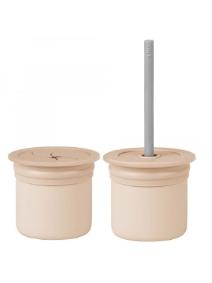 Ham+Hüp Pipetli Silikon Bardak Seti Bubble Beige / Powder Grey