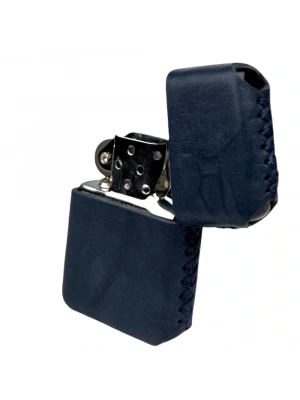 Handmade El Yapımı Hakiki Deri Zippo Modeli Çakmak - AG02001 - Lacivert