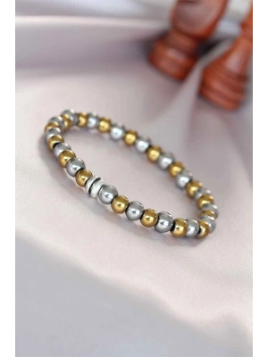 Hematit Silver Gold Renk Doğal Taş Erkek Bileklik