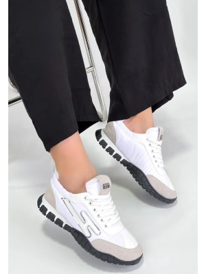 Huer Beyaz Nubuk Bağcıklı Spor Ayakkabı