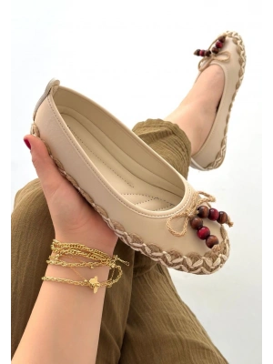 Ilwe Bej Cilt Babet Ayakkabı