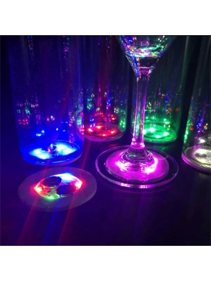 Işıklı Yapışkanlı Bardak Altı Aparatı Ledli 3 Fonksiyonlu 6 cm Çap NessiWorld