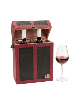 İsme Özel Çiftli Şaraplık - %100 Deri - HH06002 - Bordo-Haki